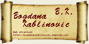 Bogdana Kablinović vizit kartica